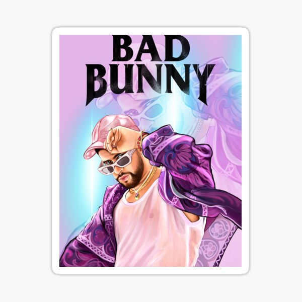 Bad Bunny in Los Angeles Baseball Jersey Sticker for Sale by