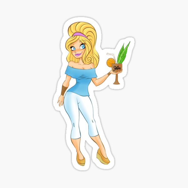 Kay and her Mai Tai Sticker
