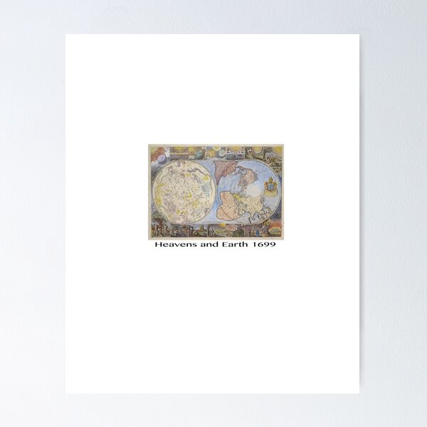 Item preview, Heavens and Earth 1699 Flat Earth Map designed and sold by Peter Gnas.