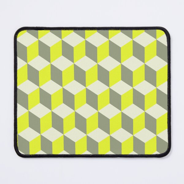 Item preview, Isometric Cube Pattern Yellow Grey Geometric Art Cut Out designed and sold by taiche.