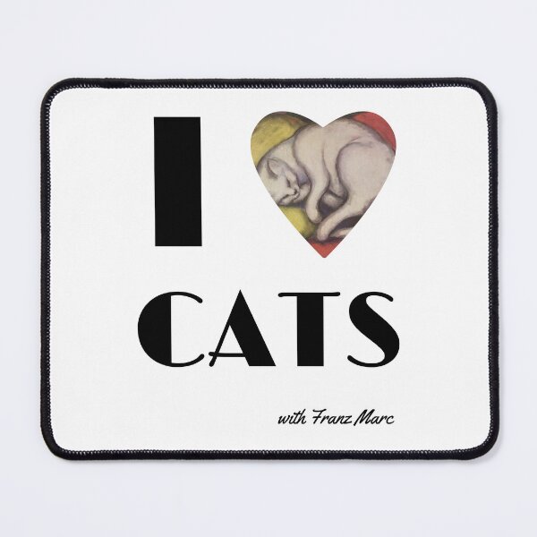 Item preview, I love cats with Franz Marc. Heart with the painting The White Cat By Franz Marc. designed and sold by Vintage-TM.