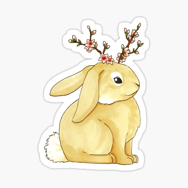 Item preview, Peach Floral Bunny designed and sold by annairaart.