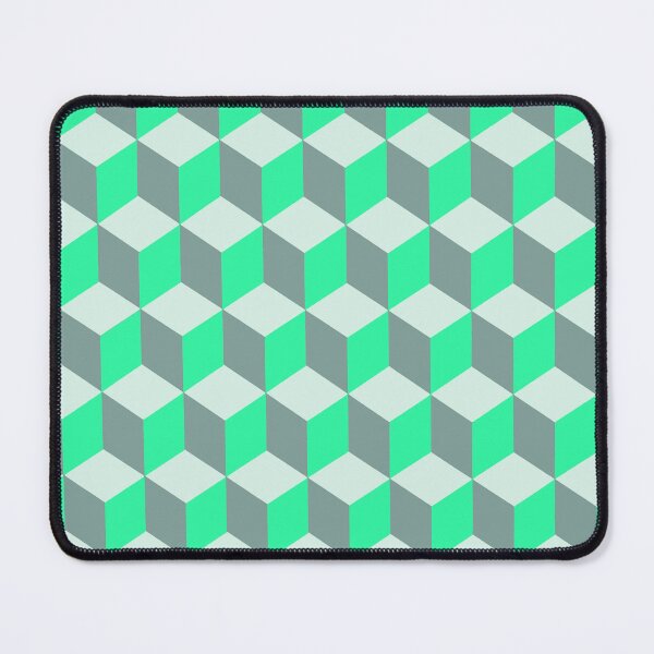 Item preview, Isometric Cube Pattern Aqua Grey White Geometric Art Cut Out designed and sold by taiche.