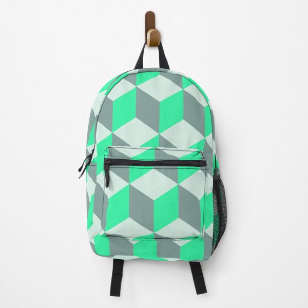 Item preview, Isometric Cube Pattern Aqua Grey White Geometric Art Cut Out designed and sold by taiche.