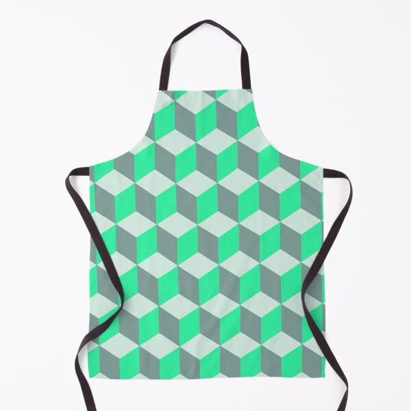 Item preview, Isometric Cube Pattern Aqua Grey White Geometric Art Cut Out designed and sold by taiche.