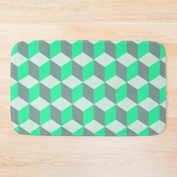 Item preview, Isometric Cube Pattern Aqua Grey White Geometric Art Cut Out designed and sold by taiche.