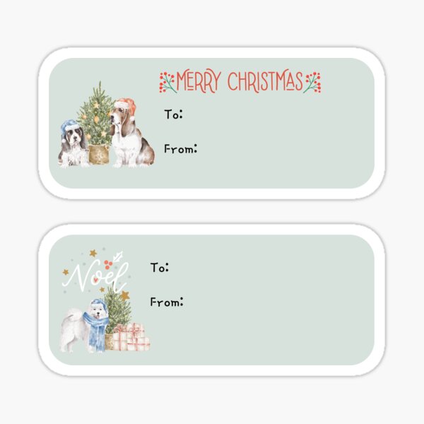 Cute Watercolor Wild Animals Christmas Present Labels Holiday Gift Tags  Bundle Pack 2D Sticker for Sale by Cawaiico