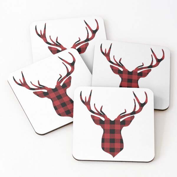 Item preview, Red Plaid Deer Head designed and sold by Stephanndesigns.