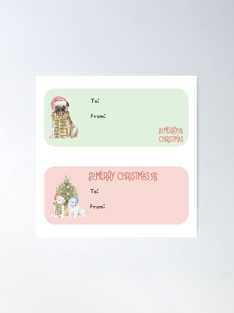 Cute Watercolor Wild Animals Christmas Present Labels Holiday Gift Tags  Bundle Pack 2D Sticker for Sale by Cawaiico