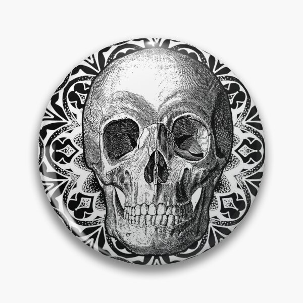 Item preview, Skull Flower (white, use it only on dark/black fabric) designed and sold by Pati-Onirie.