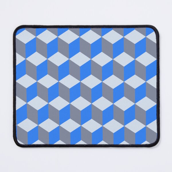 Item preview, Isometric Cube Pattern Dark Blue Grey Geometric Art Cut Out designed and sold by taiche.