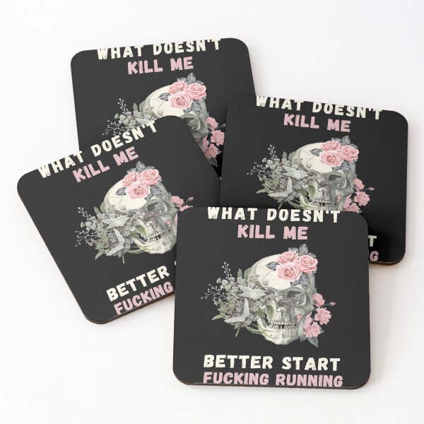 Item preview, What Doesn't Kill me Better Start Running. Funny motivational quote, perfect for soldiers, veterans, warriors or patriots who loves working out at the gym. Halloween gift for your son, dad, grandad designed and sold by Saffire6.