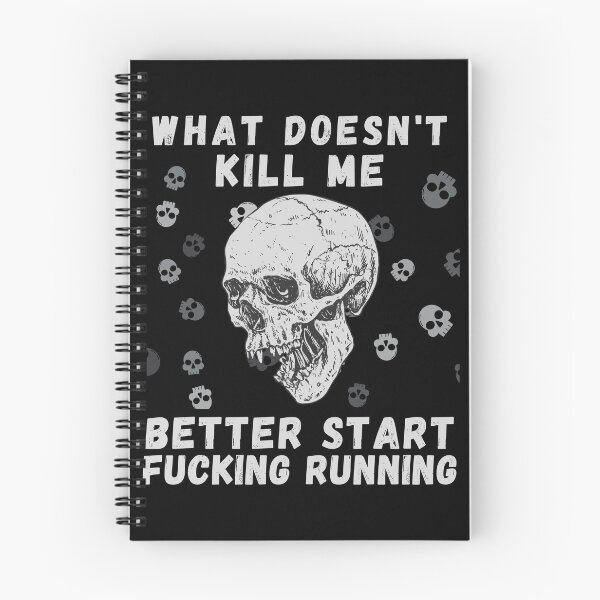 Item preview, What Doesn't Kill me Better Start Running. Funny motivational quote, perfect for soldiers, veterans, warriors or patriots who loves working out at the gym. Halloween gift for your son, dad, grandad designed and sold by Saffire6.