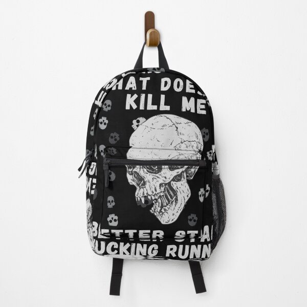 Item preview, What Doesn't Kill me Better Start Running. Funny motivational quote, perfect for soldiers, veterans, warriors or patriots who loves working out at the gym. Halloween gift for your son, dad, grandad designed and sold by Saffire6.