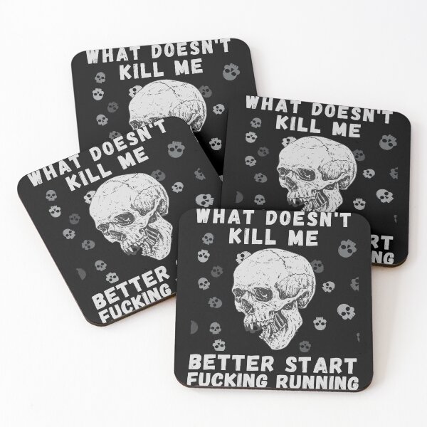 Item preview, What Doesn't Kill me Better Start Running. Funny motivational quote, perfect for soldiers, veterans, warriors or patriots who loves working out at the gym. Halloween gift for your son, dad, grandad designed and sold by Saffire6.