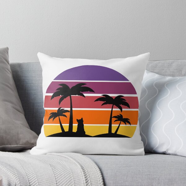 Item preview, Classic sunset with cat and palm trees designed and sold by catladyjoy.