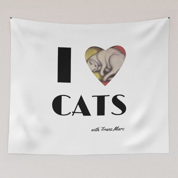 Item preview, I love cats with Franz Marc. Heart with the painting The White Cat By Franz Marc. designed and sold by Vintage-TM.