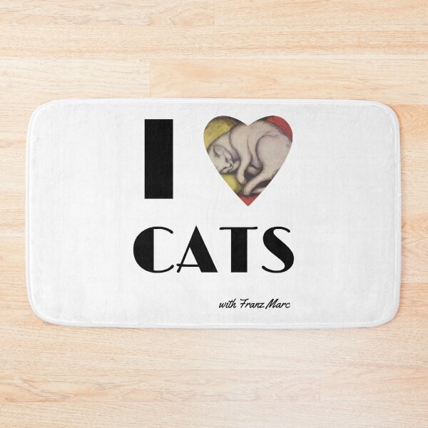 Item preview, I love cats with Franz Marc. Heart with the painting The White Cat By Franz Marc. designed and sold by Vintage-TM.