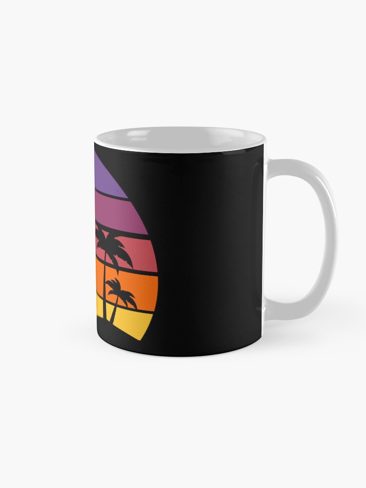 Thumbnail 5 of 6, Coffee Mug, Classic sunset with cat and palm trees designed and sold by catladyjoy.