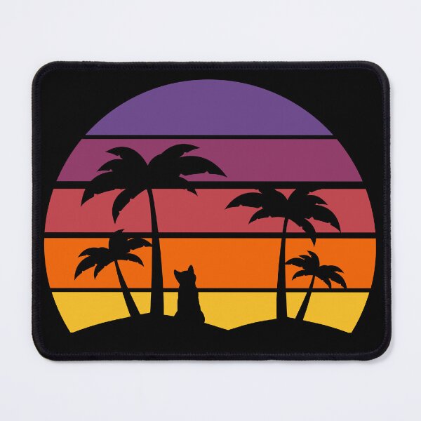 Item preview, Classic sunset with cat and palm trees designed and sold by catladyjoy.