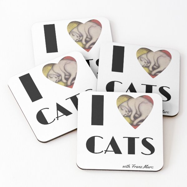 Item preview, I love cats with Franz Marc. Heart with the painting The White Cat By Franz Marc. designed and sold by Vintage-TM.
