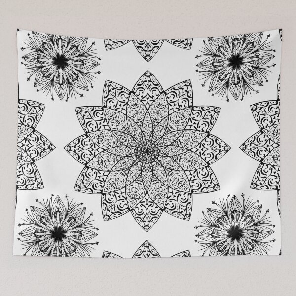 Item preview, Mandala, Magic, Pattern, Flower, Nature, Spring, White, Black, Cute pattern, Relaxing designed and sold by Ellecher23.