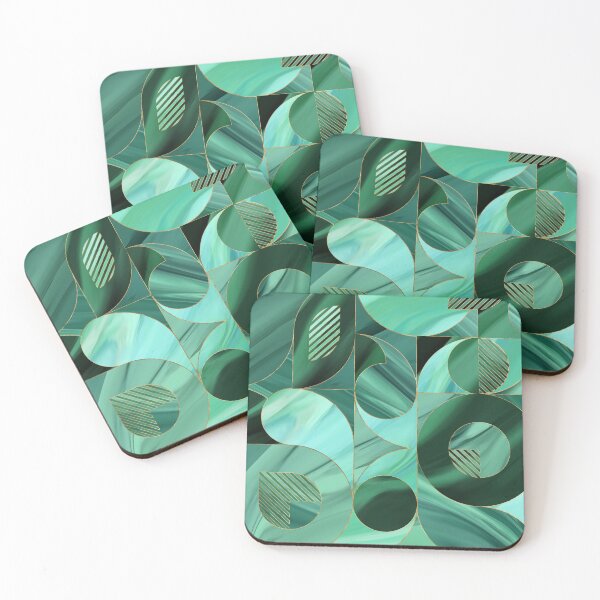 Item preview, Emerald Green Geometric abstract designed and sold by k9printart.