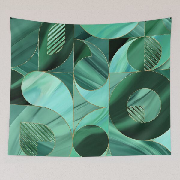 Item preview, Emerald Green Geometric abstract designed and sold by k9printart.