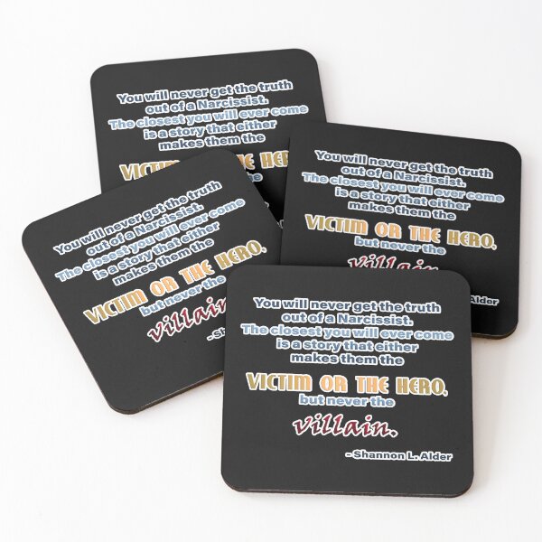Item preview, Narcissist Villain quote - black background designed and sold by JadeRyder.