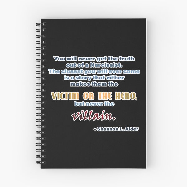 Item preview, Narcissist Villain quote - black background designed and sold by JadeRyder.