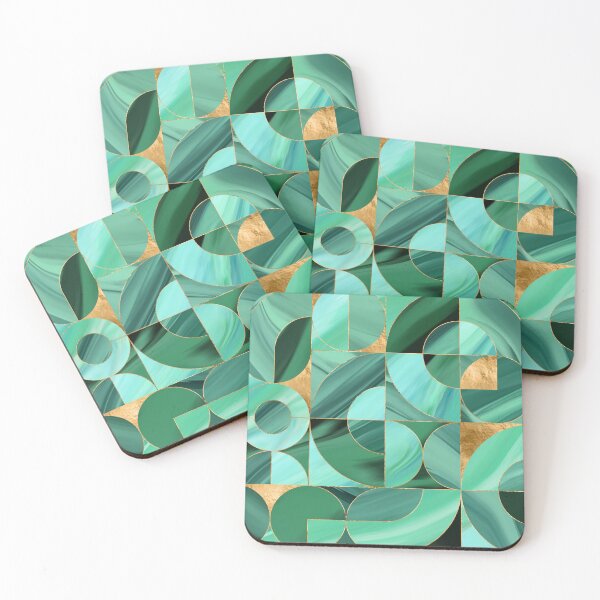 Item preview, Emerald Green Geometric abstract designed and sold by k9printart.