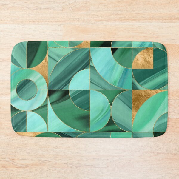 Item preview, Emerald Green Geometric abstract designed and sold by k9printart.