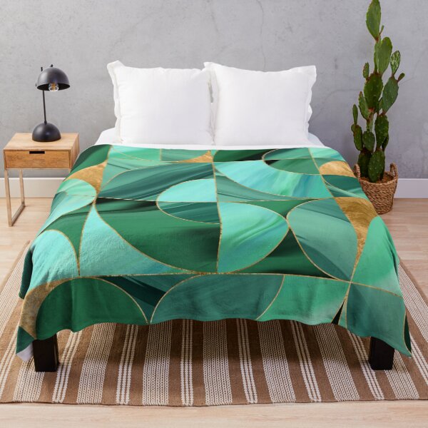 Item preview, Emerald Green Geometric abstract designed and sold by k9printart.