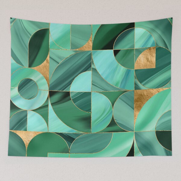 Item preview, Emerald Green Geometric abstract designed and sold by k9printart.
