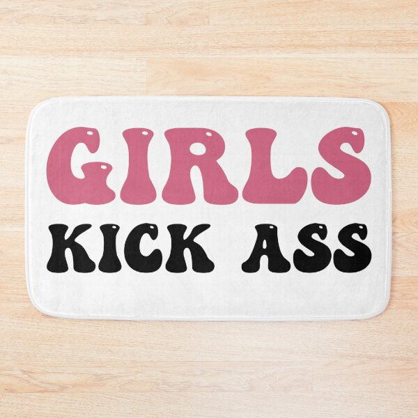 Item preview, Girls Kick Ass Pink Writing text.. Funny motivational, perfect for females / feminists who celebrate inspirational quotes for women. Gift for your mom, daughter, sister or friend who loves mila kunis designed and sold by Saffire6.