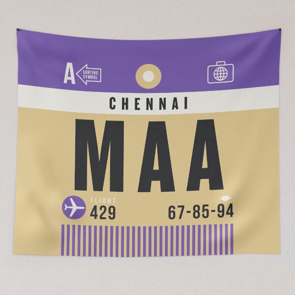 Artikelvorschau, Luggage Tag A - MAA Chennai India entworfen und verkauft von VoodooCircus.