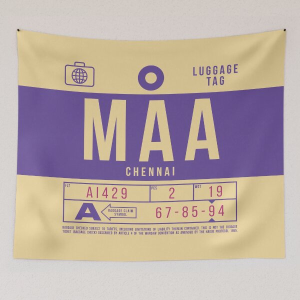 Artikelvorschau, Luggage Tag B - MAA Chennai India entworfen und verkauft von VoodooCircus.