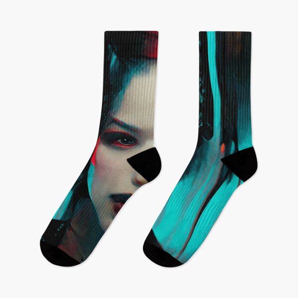 Item preview, Cyberpunk Japanese Girl Streetwear Neon Portrait designed and sold by CyberStreetArt.
