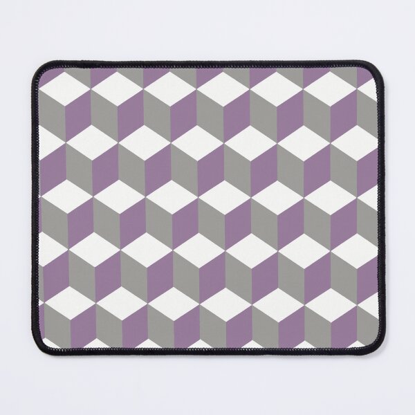 Item preview, Isometric Cube Pattern Purple Grey Geometric Art Cut Out designed and sold by taiche.