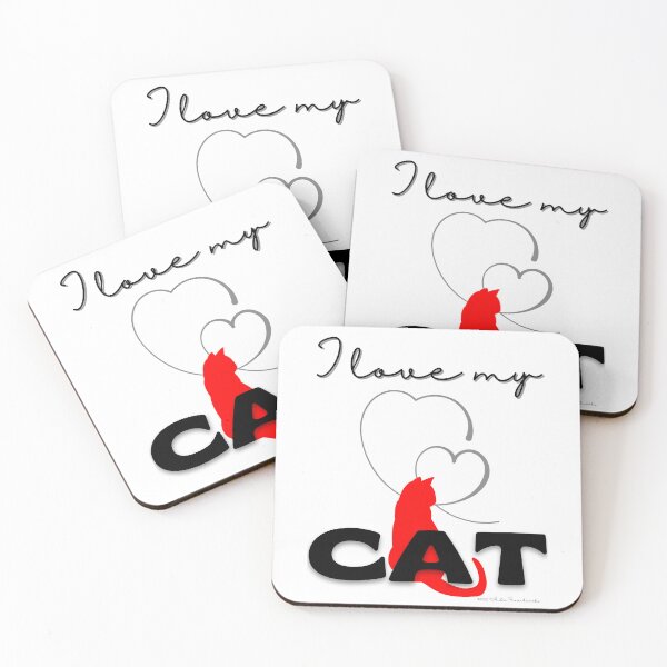 Item preview, I love my CAT, black lettering - lettering for cat lovers - i love my cat designed and sold by Anke Franikowski.
