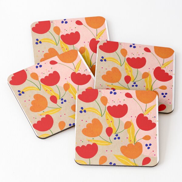 Item preview, Red and Orange Flower print - Amsterdam Flower Market designed and sold by Noodle Nerd.