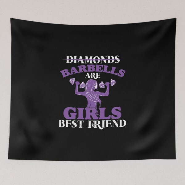 Item preview, Barbells Are Girls Best Friend Funny Workout Athlete designed and sold by StrongShirts.