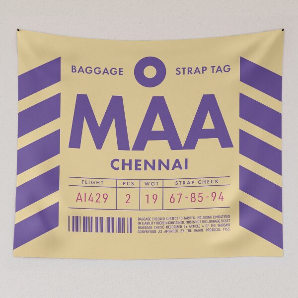 Artikelvorschau, Luggage Tag D - MAA Chennai India entworfen und verkauft von VoodooCircus.