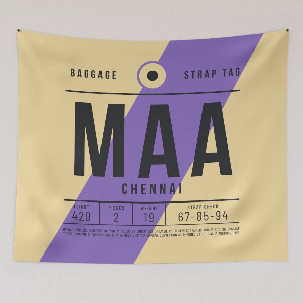 Artikelvorschau, Luggage Tag E - MAA Chennai India entworfen und verkauft von VoodooCircus.