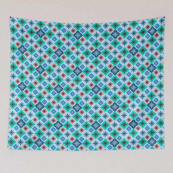 Item preview, Blue Aqua Moroccan Tiles Art  designed and sold by SemDesigns1.