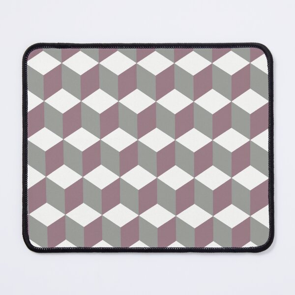 Item preview, Isometric Cube Pattern Pink Grey Geometric Art Cut Out designed and sold by taiche.