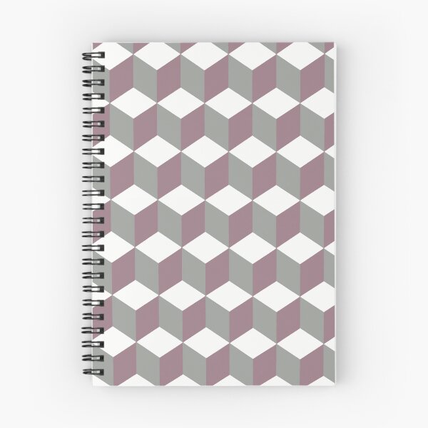 Item preview, Isometric Cube Pattern Pink Grey Geometric Art Cut Out designed and sold by taiche.