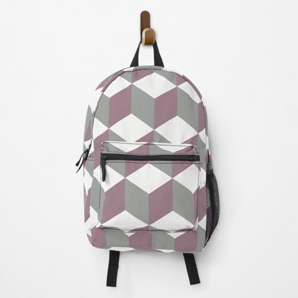Item preview, Isometric Cube Pattern Pink Grey Geometric Art Cut Out designed and sold by taiche.