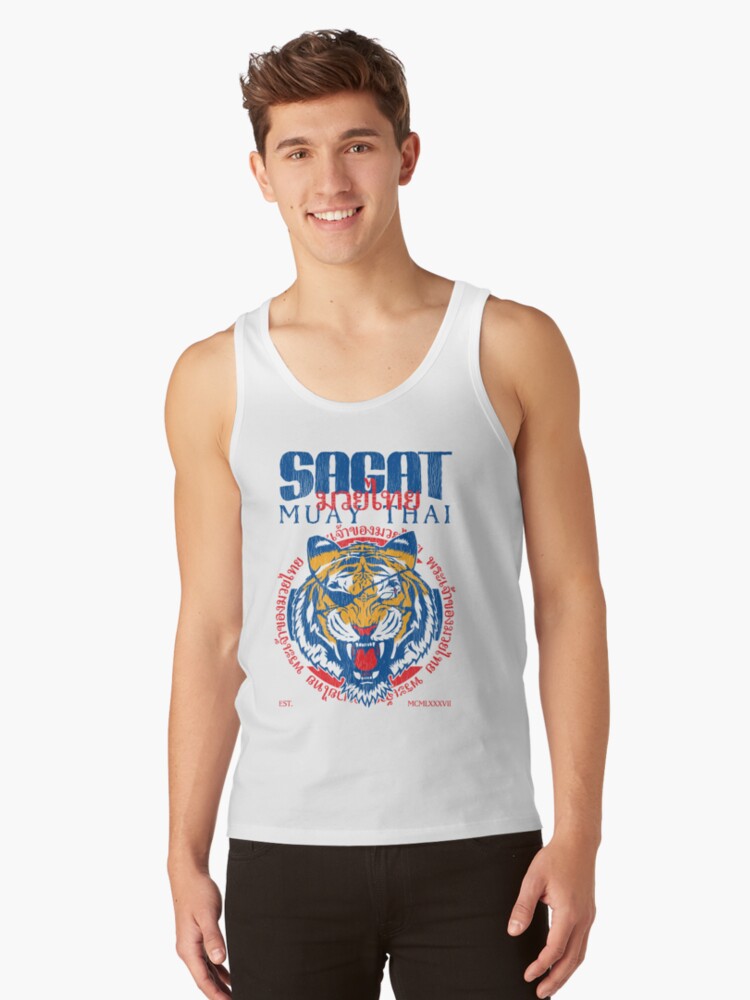 Thumbnail 1 of 3, Tank Top, Sagat God of Muay Thai Gym Tiger designed and sold by Rev-Level.