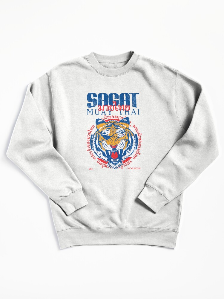 Thumbnail 2 of 7, Pullover Sweatshirt, Sagat God of Muay Thai Gym Tiger designed and sold by Rev-Level.